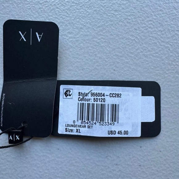 ARMANI EXCHANGE Black Short Sleeve Slim Fit T-shirt Size XL - Picture 5 of 5